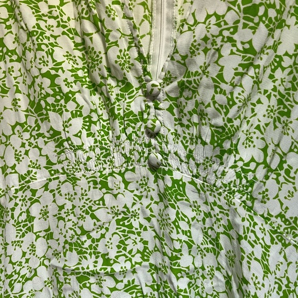 Faithfull the brand Marie Louise midi dress in freja floral print XL green white - Picture 3 of 7